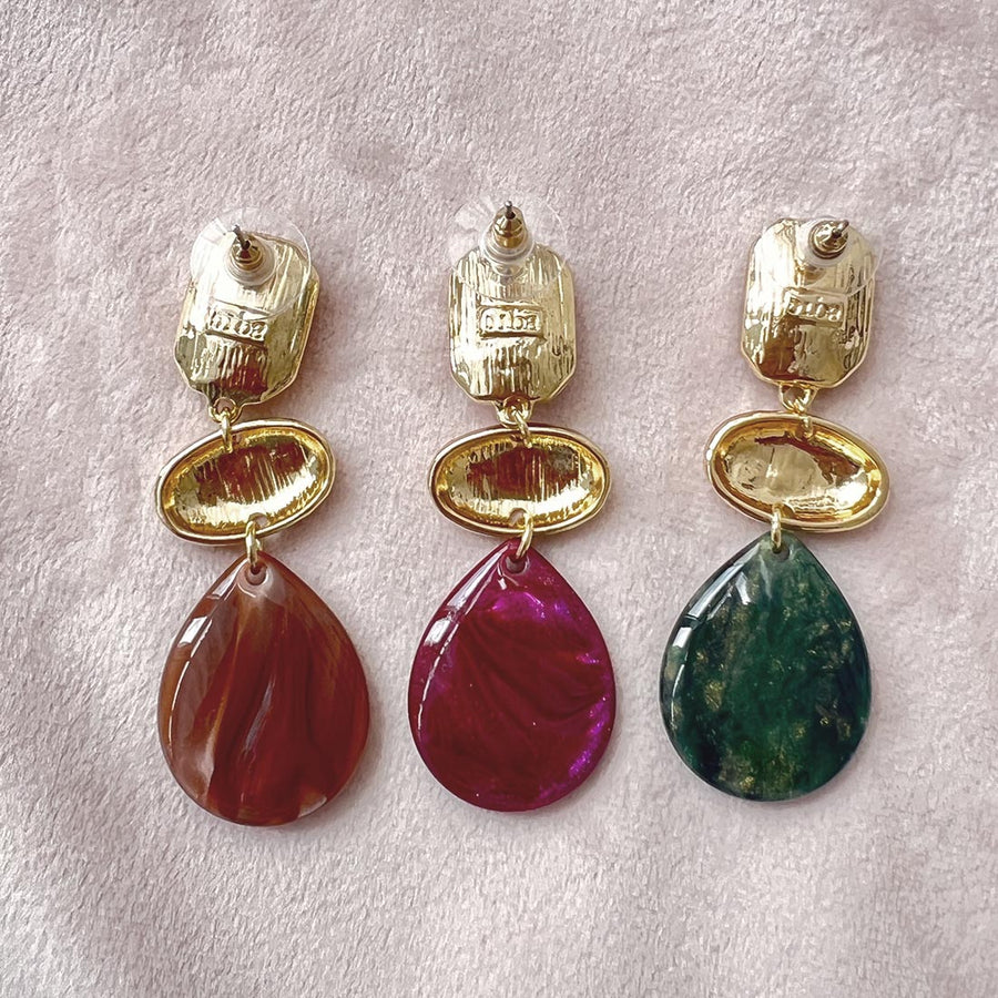 Statement Ohrringe Drops gold Rueckseite