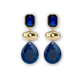 
                    
                      Statement Ohrringe Drops gold dunkelblau
                    
                  