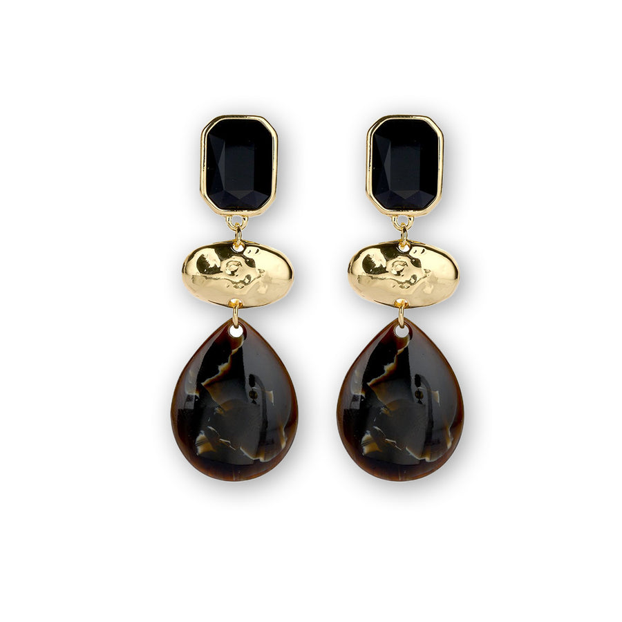 Statement Ohrringe Drops gold schwarz