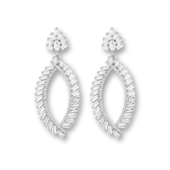 Glamour Statement Ohrringe Silber