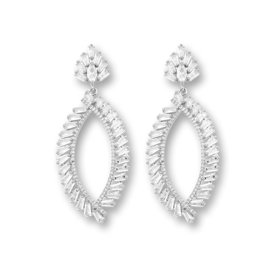 Glamour Statement Ohrringe Silber