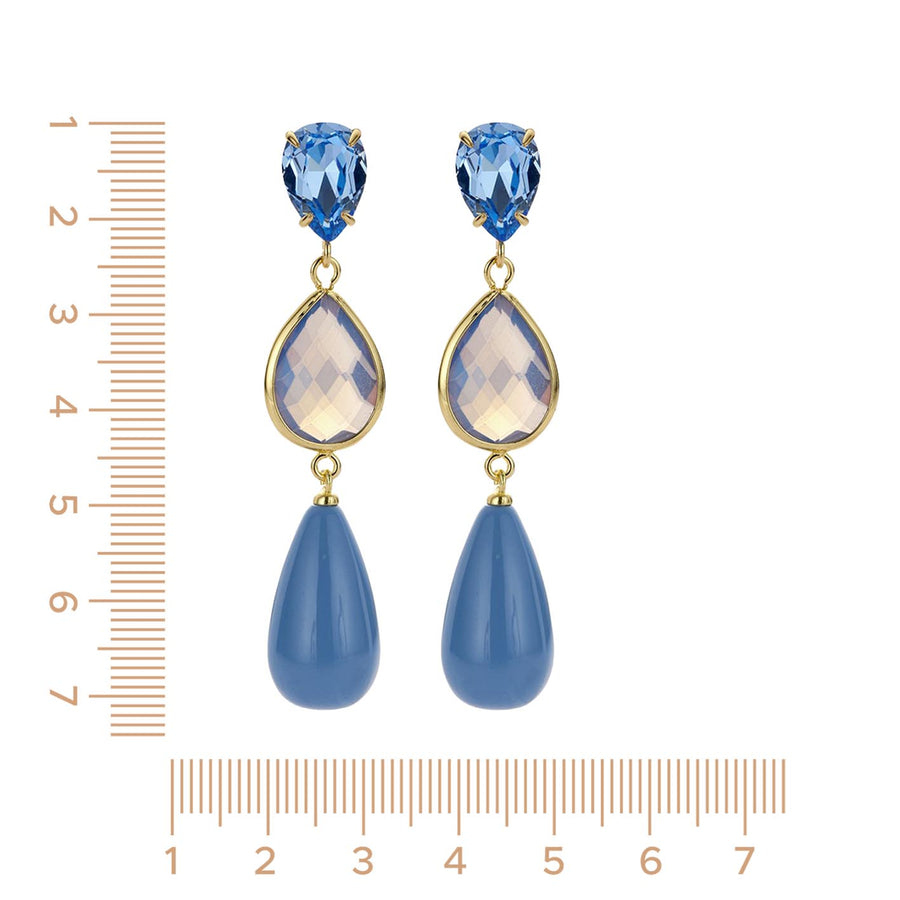 Statement Ohrringe Provence hellblau