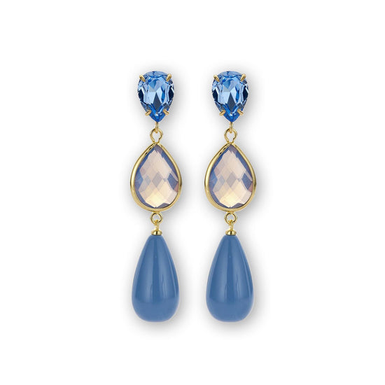 Statement Ohrringe Provence hellblau