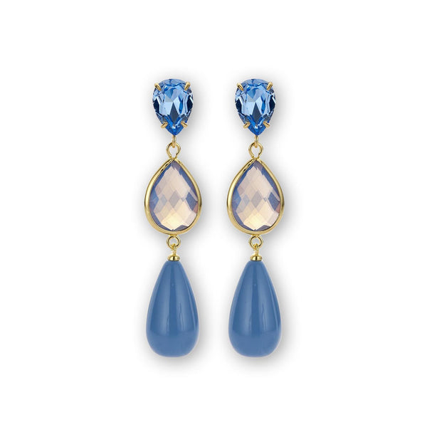 Statement Ohrringe "Provence" himmelblau