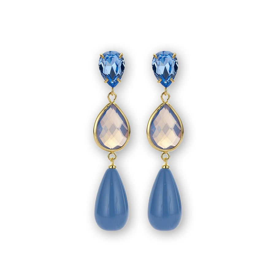 Statement Ohrringe Provence hellblau