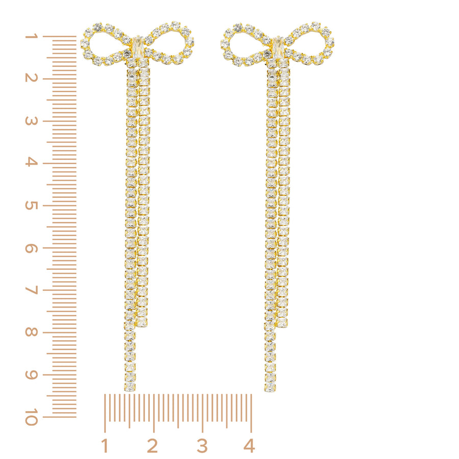 Statement Ohrringe Schleife Strass gold
