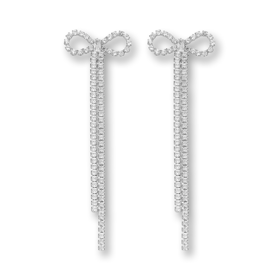 Glamour Schleifen Ohrringe silber Schmuck