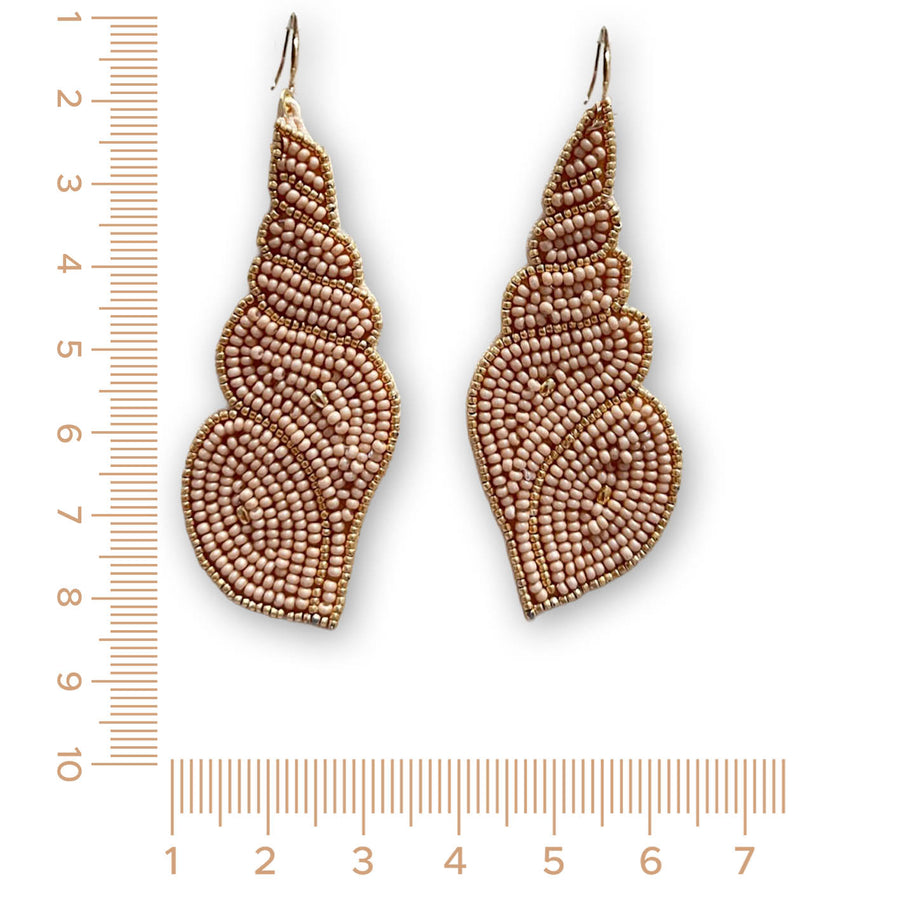 Statement Ohrringe Sommer Muschel beige