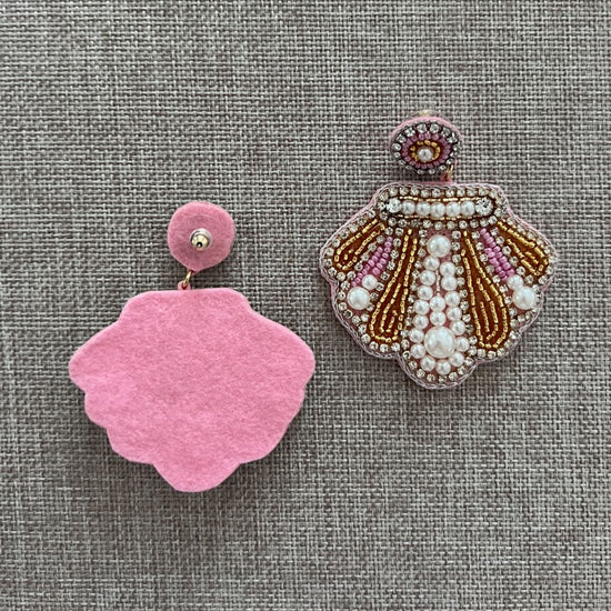 Statement Ohrringe Muscheln rosa - Glamour für den Sommer