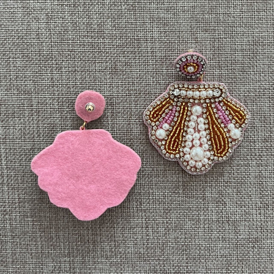 Statement Ohrringe Muscheln rosa - Glamour für den Sommer