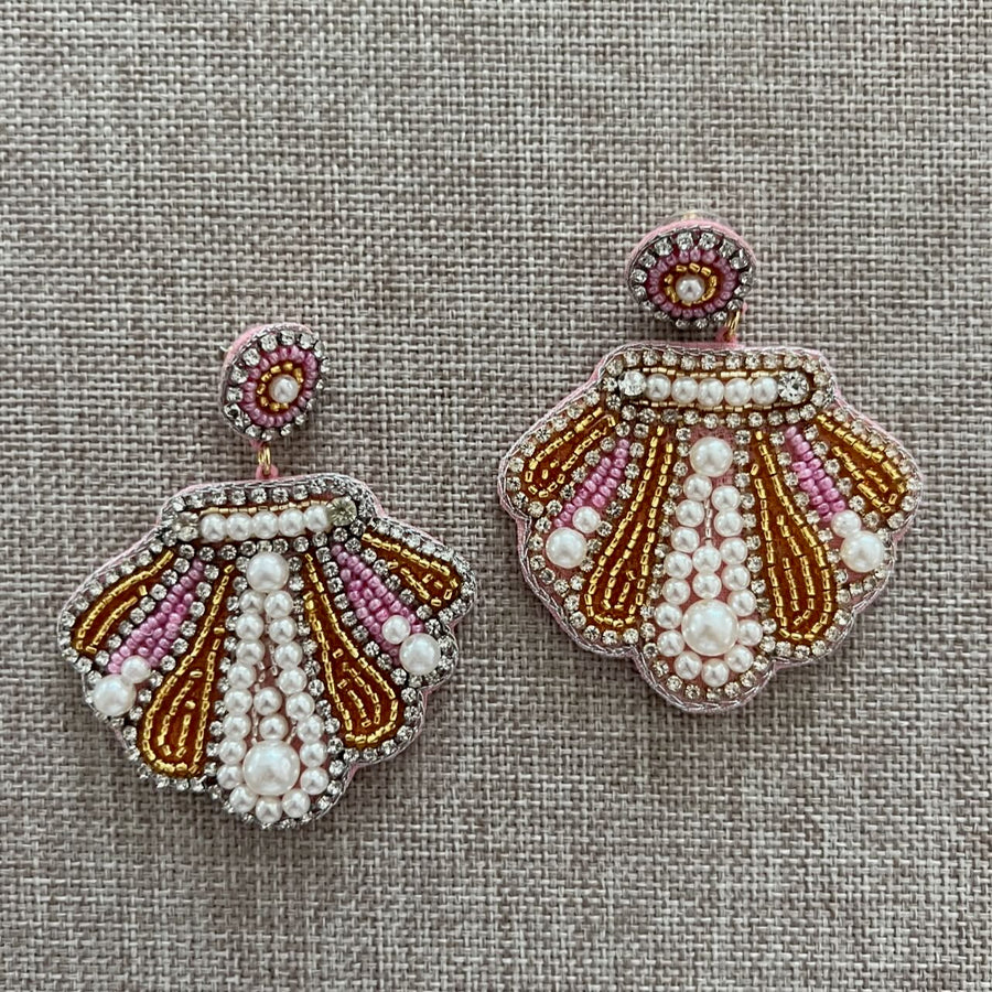 Statement Ohrringe Muscheln rosa - Glamour für den Sommer