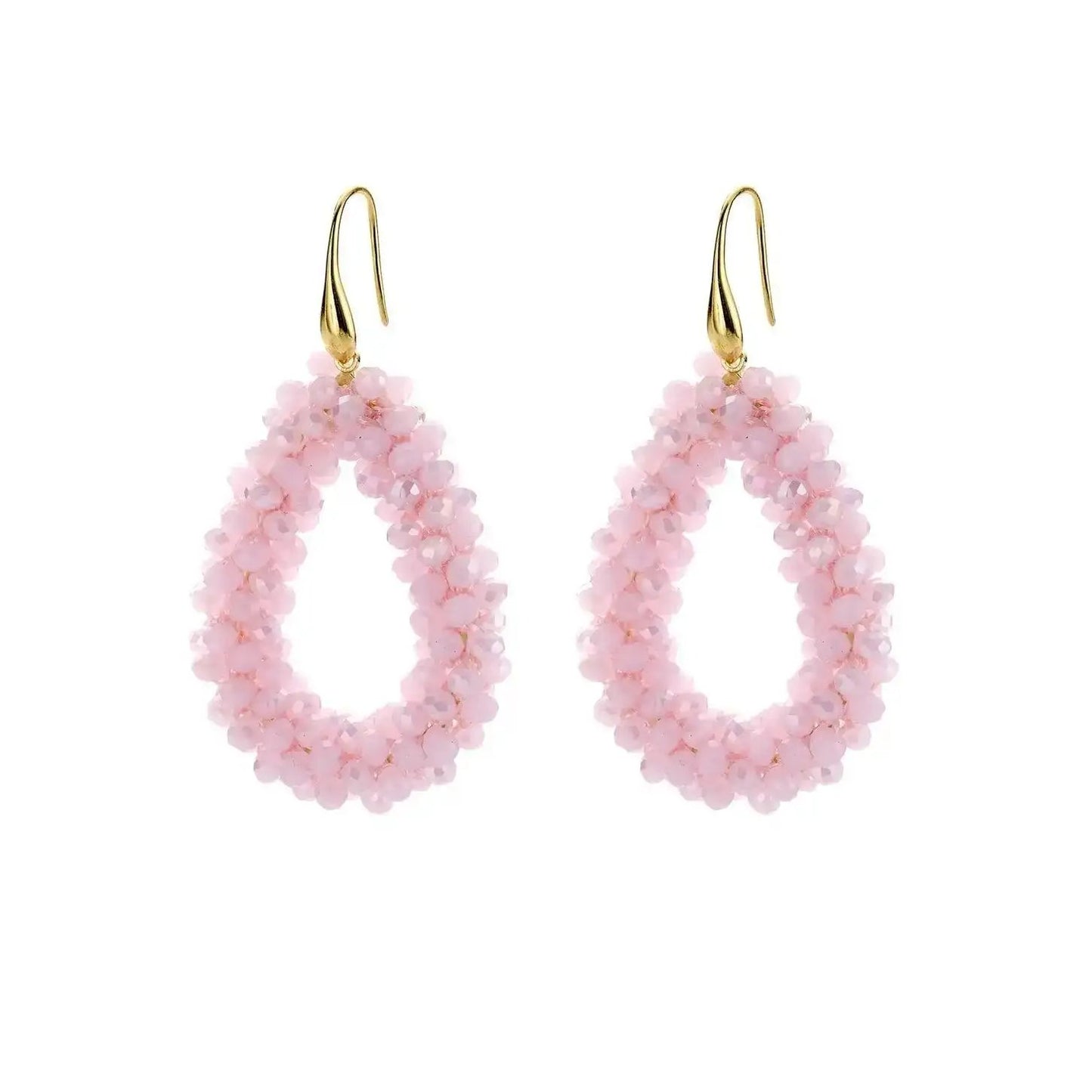 rosa Statement Ohrringe mit Kristallperlen, Damen Accessoires