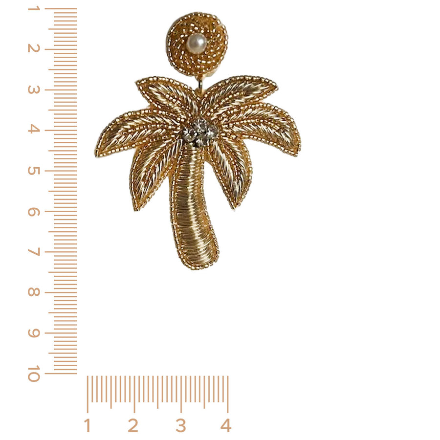 Statement Ohrringe Sommer Palme gold