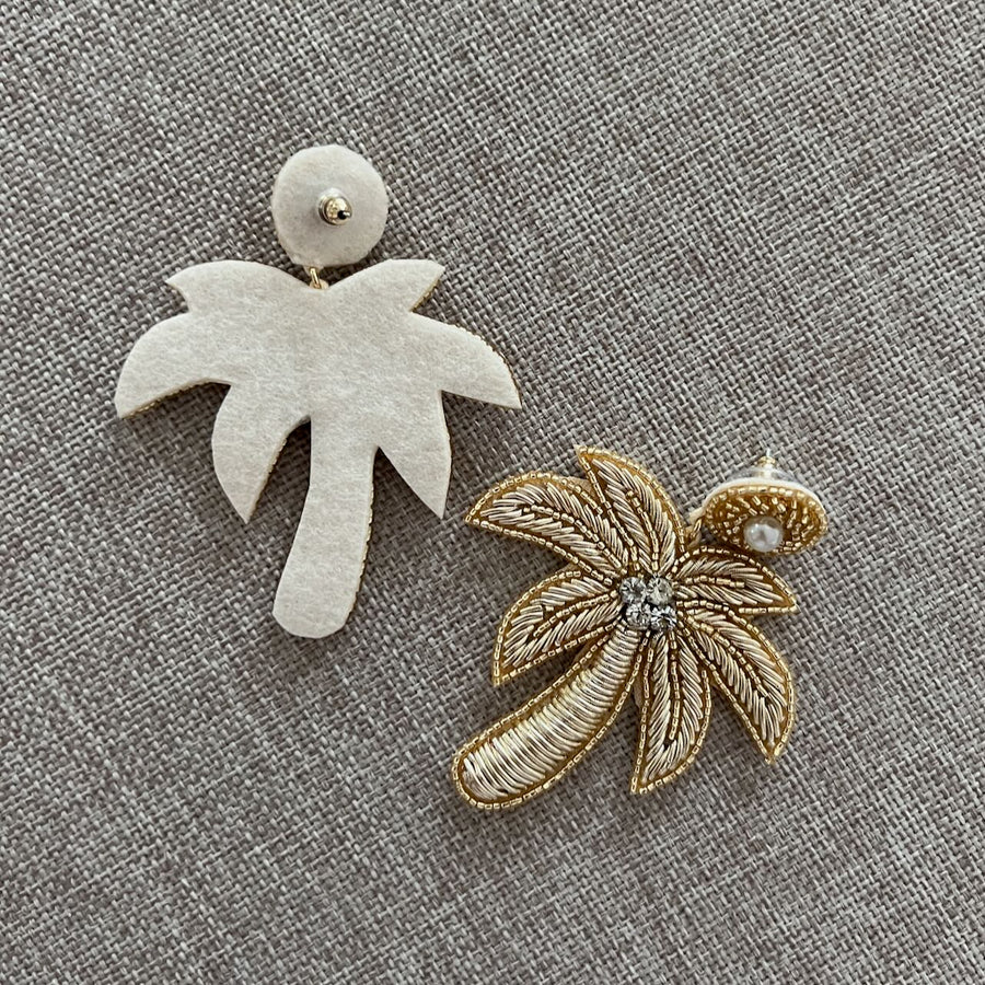 Statement Ohrringe Sommer Palme gold