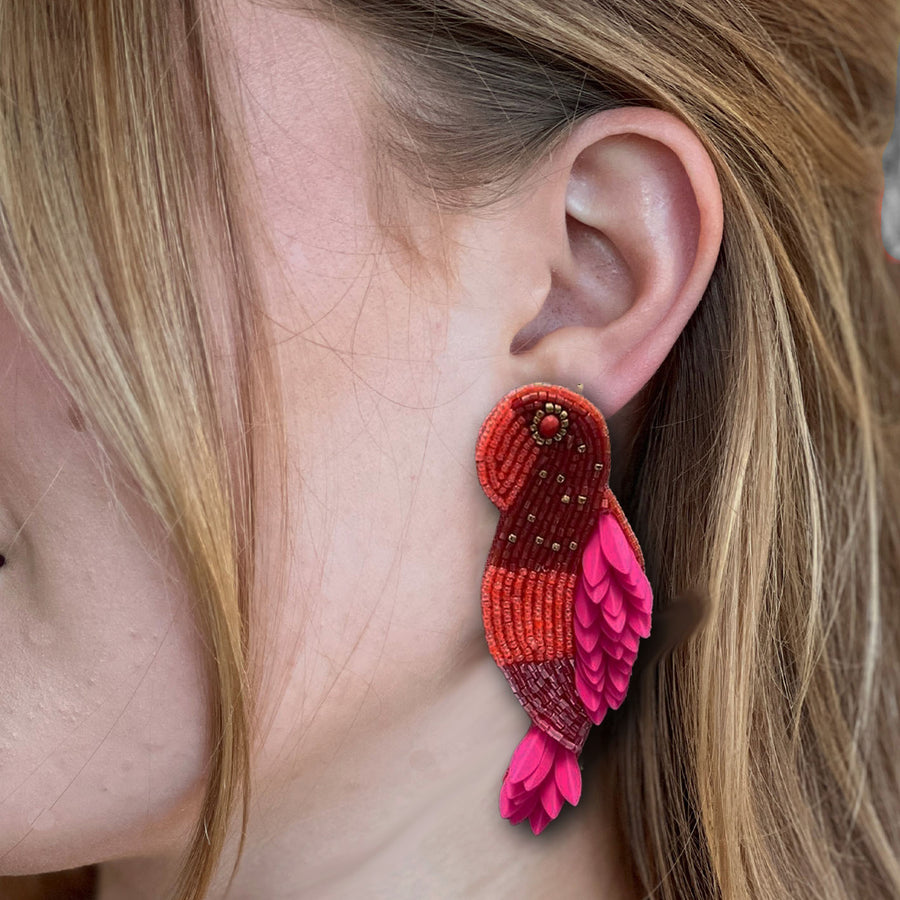 Statement Ohrringe Sommer Papagei