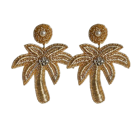 Statement Ohrringe Sommer Palme gold