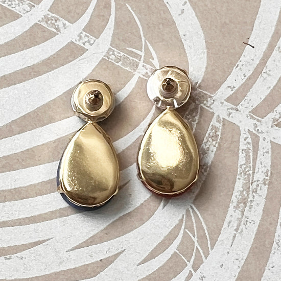 Statement Ohrringe Tropfen Kristall gold Rueckseite