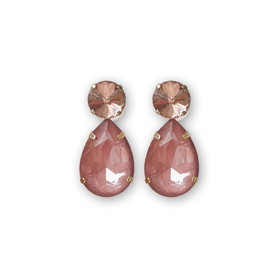 Statement Ohrringe Tropfen Kristall gold rosegold