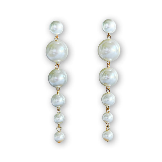 Statement Ohrringe lange Perlen Drops