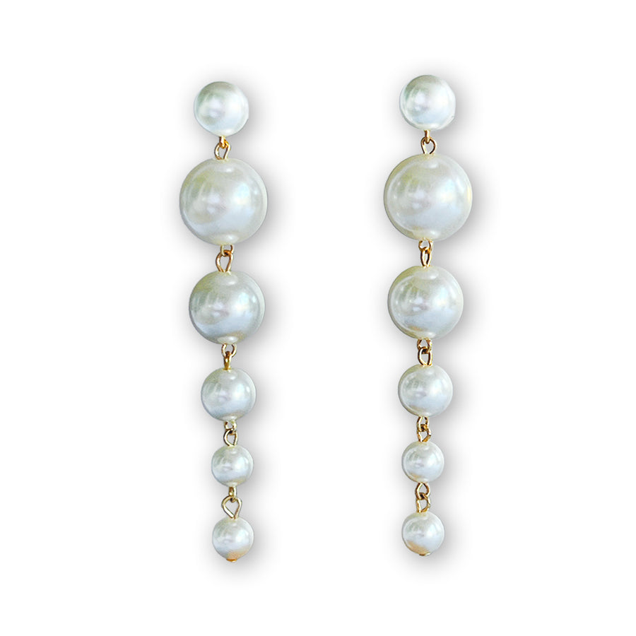 Statement Ohrringe lange Perlen Drops