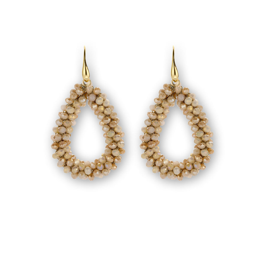 Statement Ohrringe teardrops Haken beige