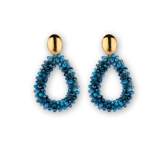 Statement Ohrringe teardrops Stecker jeansblau