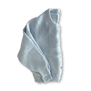 
                    
                      Himmelblaue Alpaka Strickjacke für Babys, onesize, kuschelig, ohne Fussel
                    
                  