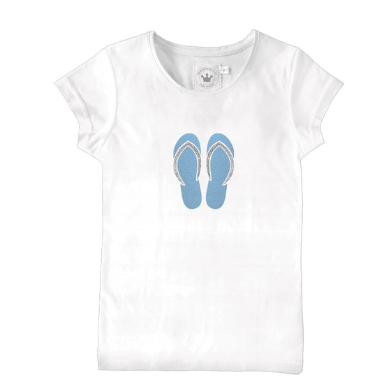 Mädchen T-Shirt Flip Flop hellblau mit Glitzer