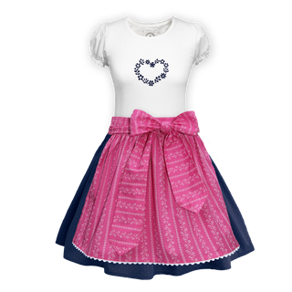 
                    
                      Teenager Dirndl Rock dunkelblau Tupfen Schuerze Ranke pink
                    
                  