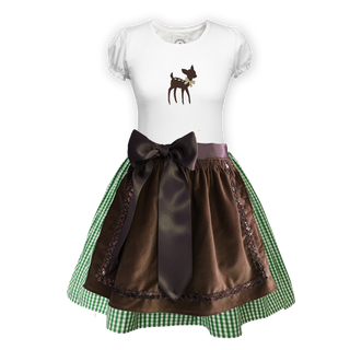 
                    
                      Teenager Dirndl Rock gruen karo Schuerze Samt braun
                    
                  