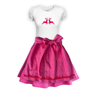 
                    
                      Teenager Dirndl Rock pink Tupfen Schuerze Leinen Shirt Hirsche
                    
                  