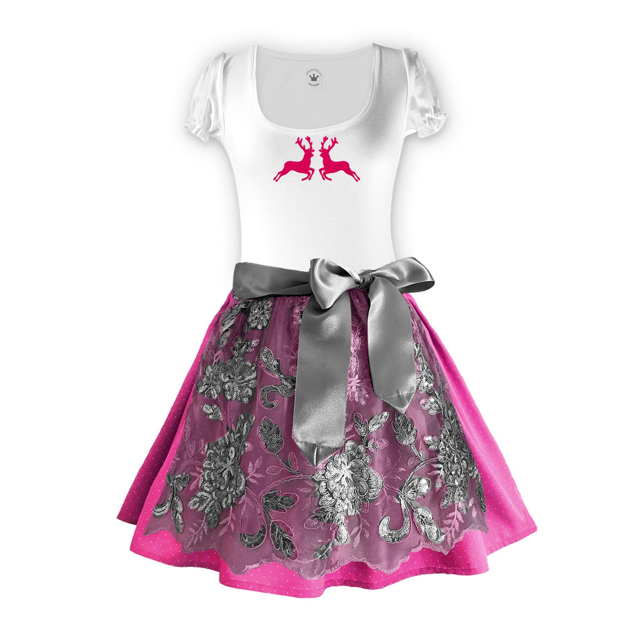 Teenager Dirndl Set hellblau 3-teilig mit Rock, Schürze und Shirt