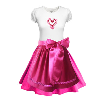 
                    
                      Teenager Dirndl Rock pink Tupfen Schuerze Spitze pink Herz
                    
                  