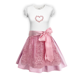 
                    
                      Teenager Dirndl Rock prosa Tupfen Schuerze Spitze rosa
                    
                  