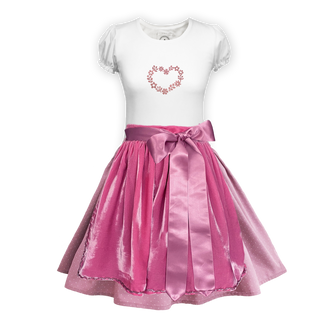 
                    
                      Teenager Dirndl Rock rosa Tupfen Schuerze Seiden Samt rosa
                    
                  
