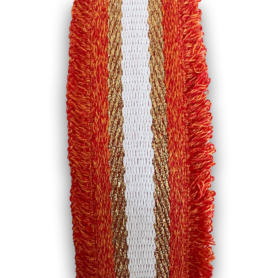 Stoff Gürtel orange/gold für verspielte Looks