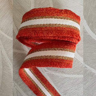
                    
                      Web Stoffguertel Dirndl belt weiss gold orange
                    
                  