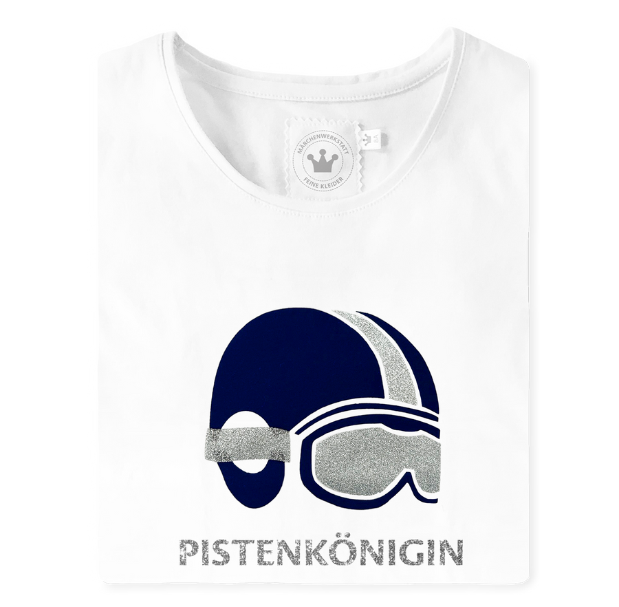 Winter Mädchen T-Shirt Skihelm Pistenkönigin