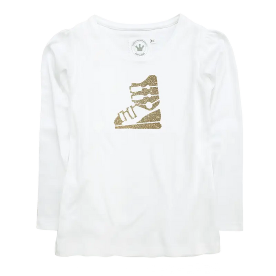 Winter Mädchen T-Shirt Skistiefel Pistenkönigin