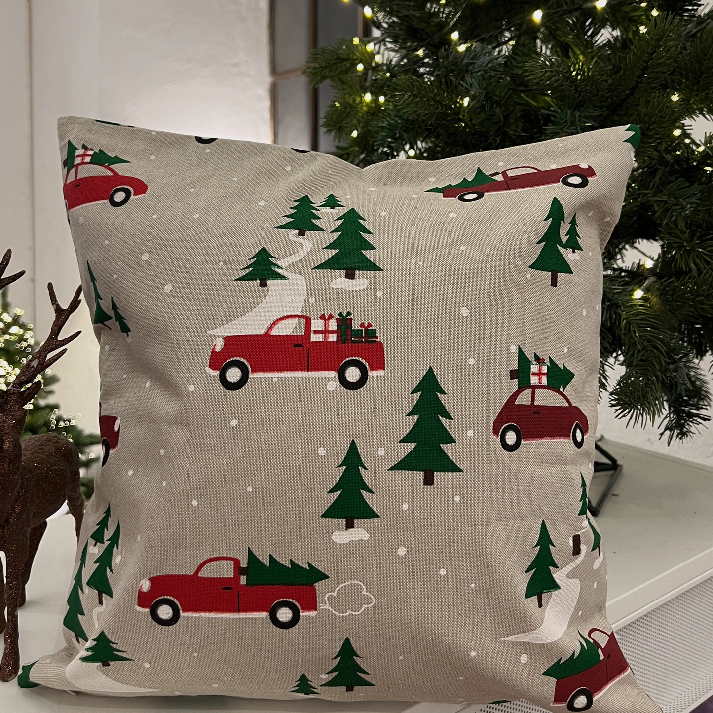 Deko Kissen Weihnachtsauto