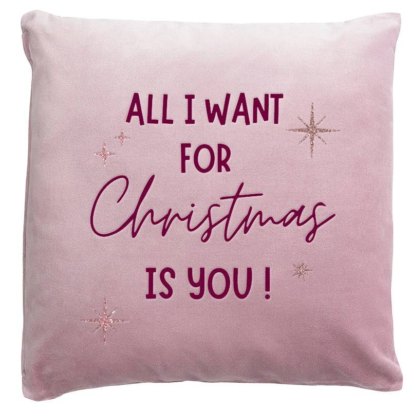 Samtkissen All I want for Christmas