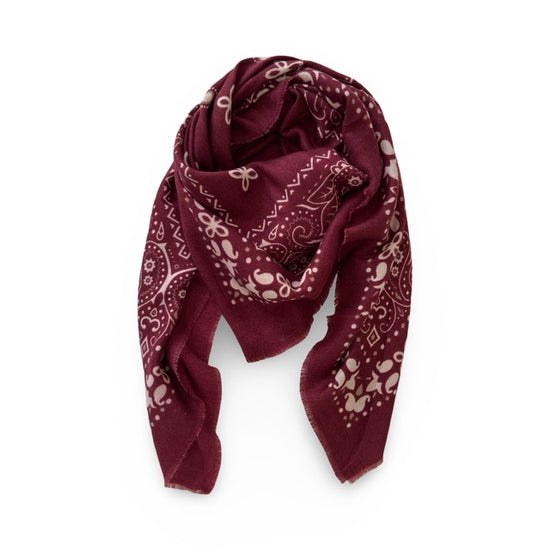 Wolltuch Paisly Bandana gross dunkelrot.2