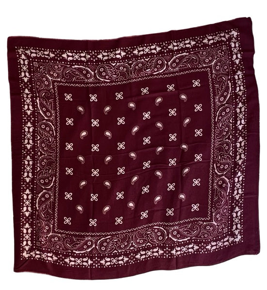 Wolltuch Paisly Bandana gross dunkelrot