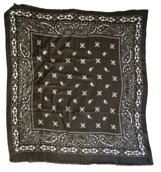Wolltuch Paisly Bandana gross olivgruen.2
