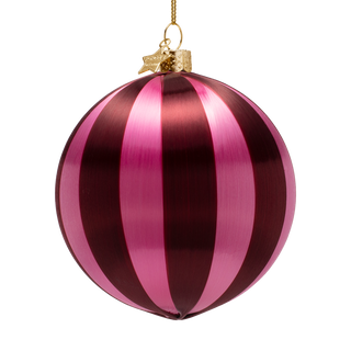 
                    
                      Vondels Christbaumkugeln, Streifen burgunder-rosa
                    
                  