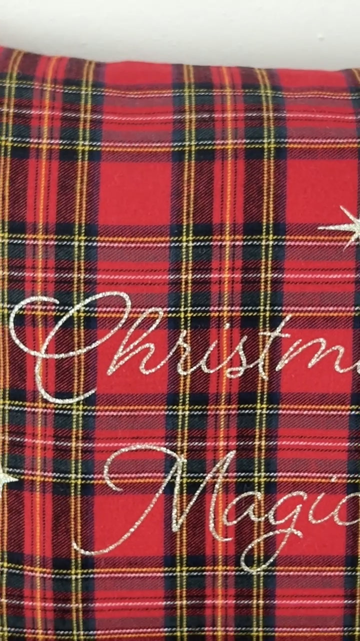 "Christmas magic" Flanell Kissen Karo