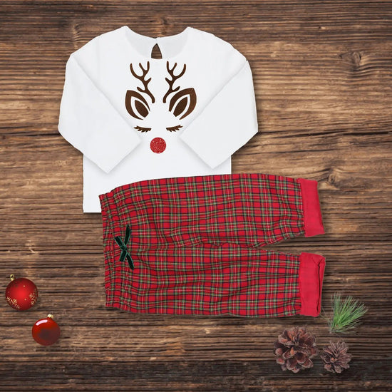 Weihnachts Baby T-Shirt Rudolph