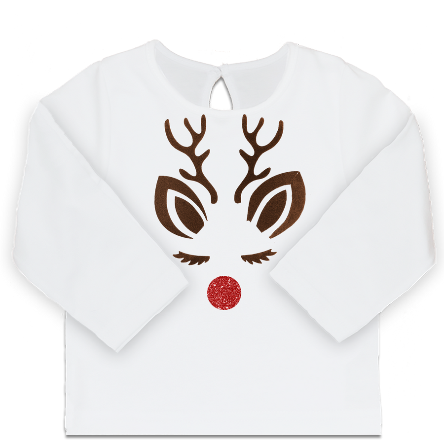Weihnachts Baby T-Shirt Rudolph