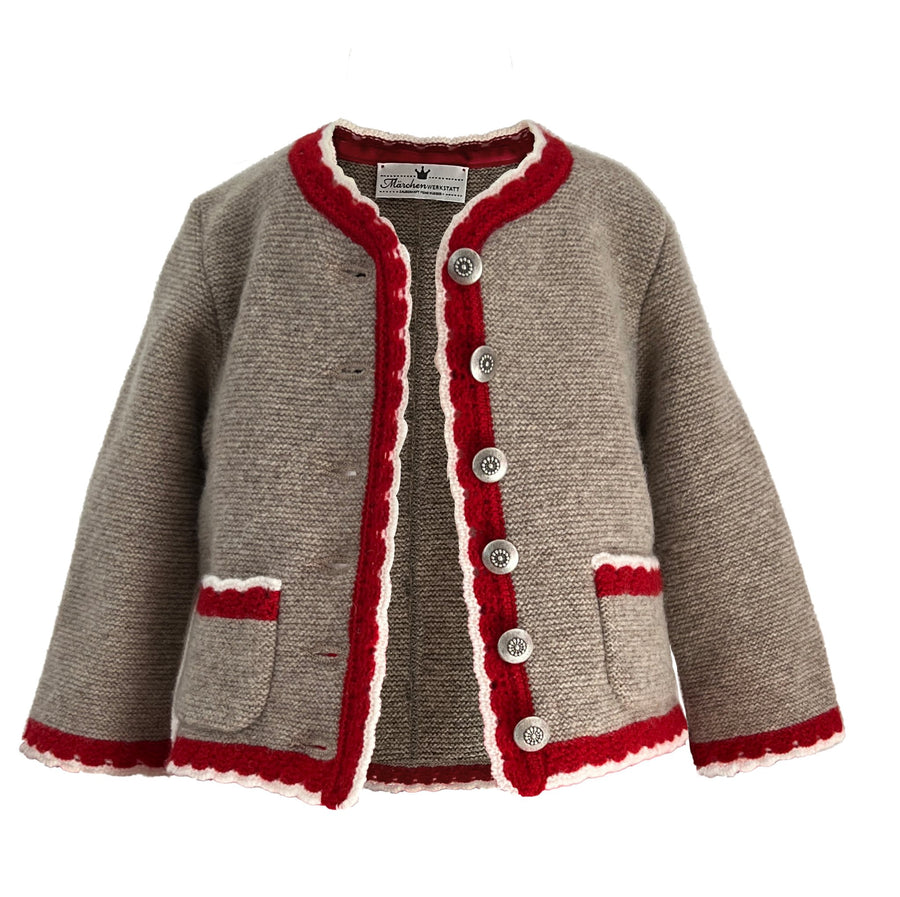 Baby Strickjacke Marie braun-rot - Kaufhaus des Südens