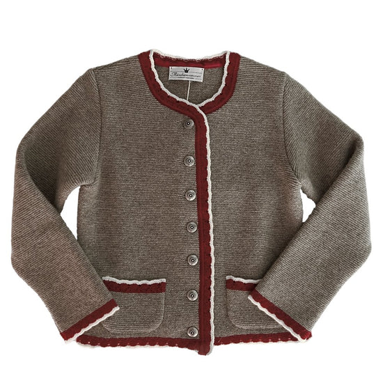 Baby Strickjacke Marie braun-rot - Kaufhaus des Südens